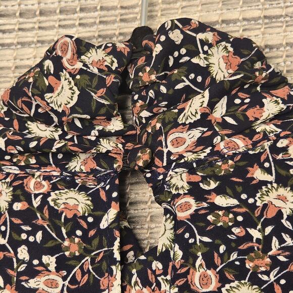 Allison Joy Blouse Womens Med Dark Floral High Neck Boho Top Whimsigoth Cottage - Picture 3 of 8